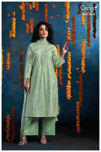Ganga blaise 4770 cotton dress materials wholesale online india